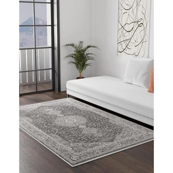 Unique Loom Haring Vita 8 x 10 Multi/Ivory Indoor Medallion Oriental Area Rug Unique Loom Haring Vita 8 x 10 Multi/Ivory Indoor Medallion Oriental Area Rug