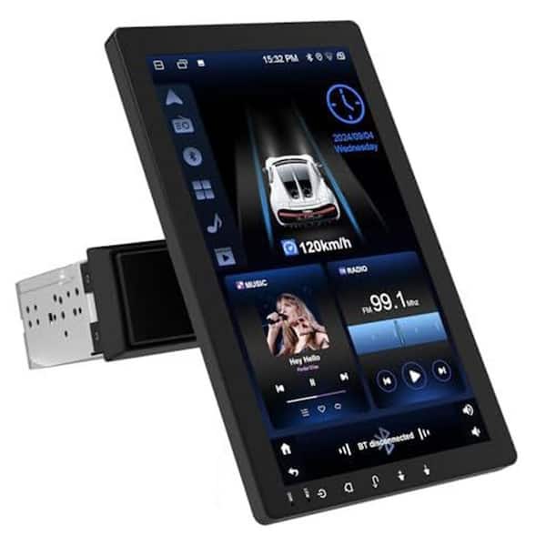Android 13 10.1 in Rotatable Touch Screen Car Stereo Single Din GPS Navigation AHD Backup Camera 2GB+32GB Black
