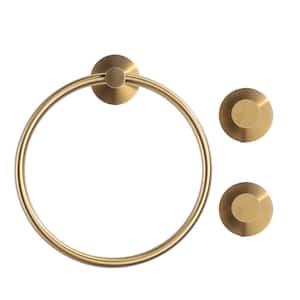 Stainless Steel 3-Piece Bath Hardware Set with Towel Ring, 2-Towel Hooks, and Mounting Hardware Included in Gold