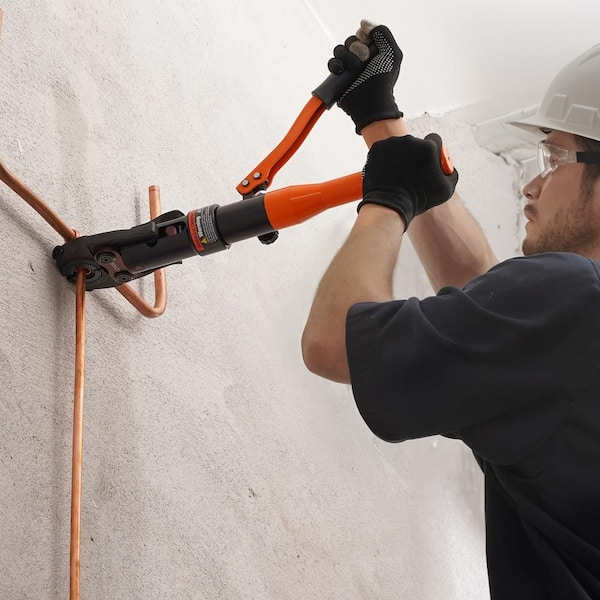 Copper Pipe Crimping Tool, 8.7 in. Aluminum Hydraulic Driven Press Tool for ASTM Pipe Copper Ring Crimps