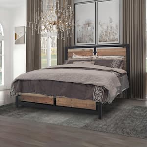 New Classic Furniture Elk River Rustic Brown Wood Frame King Panel Bed