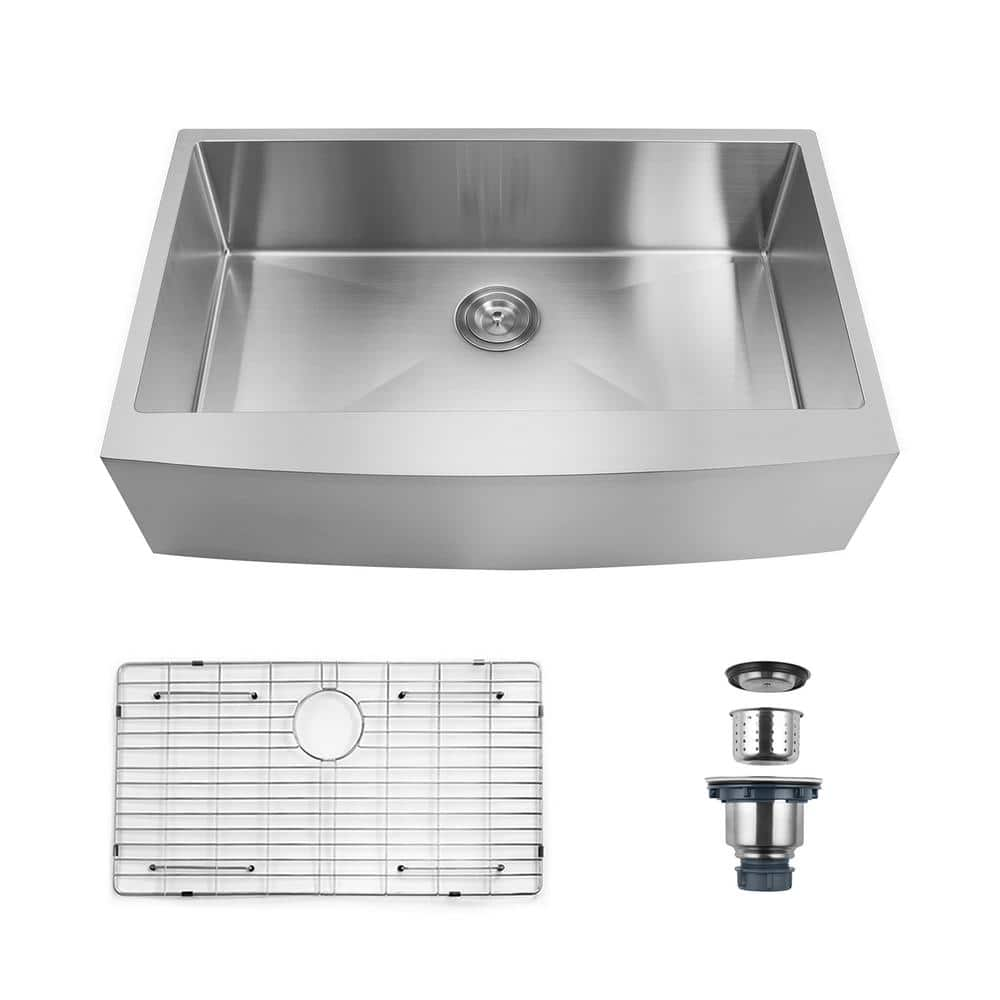 RAINLEX 33 in. Farmhouse Apron-Front Kitchen Sink, Single Bowl ...