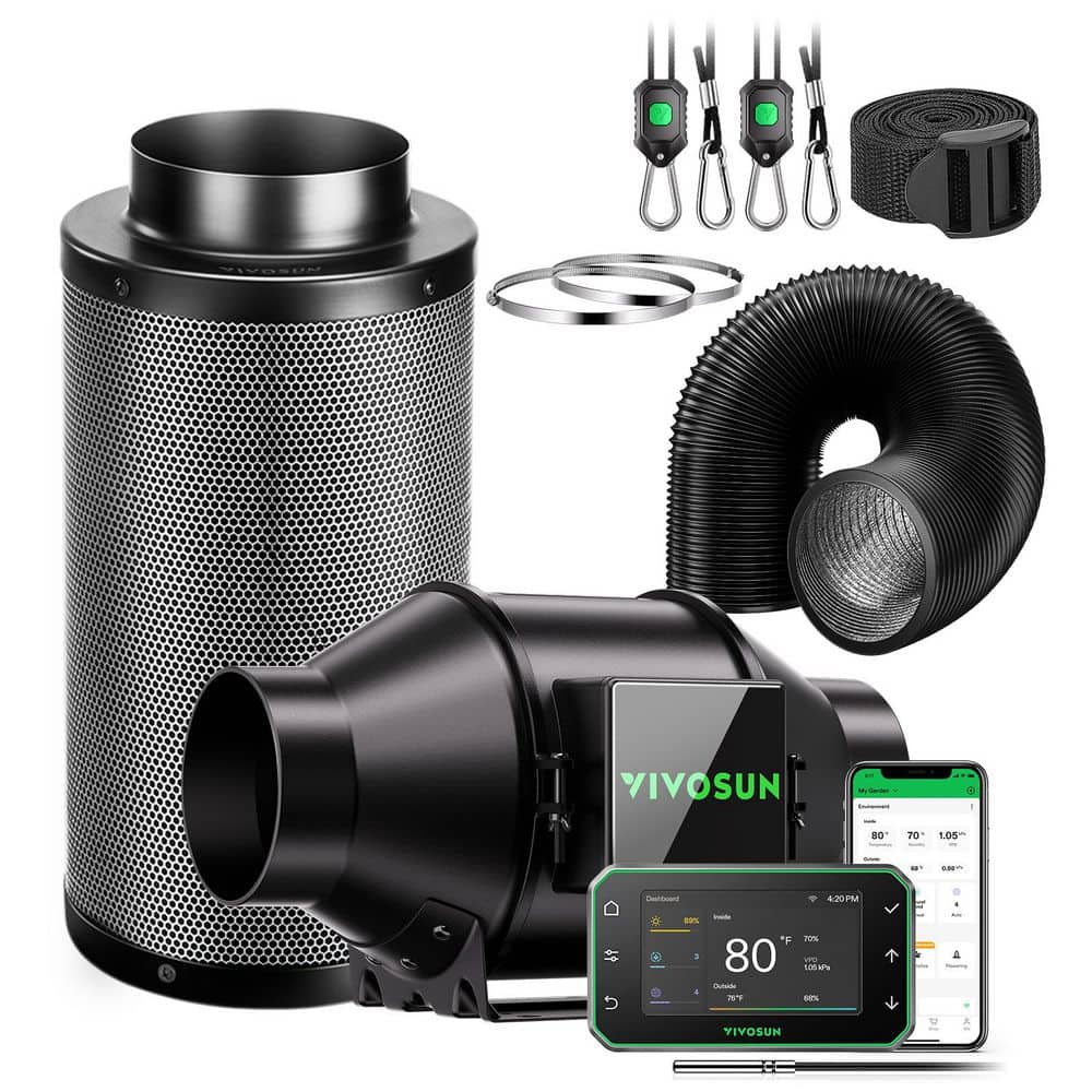 AeroZesh G4 4 in. Inline Duct Fan Kit with GrowHub E42A Plus Controller, Black Carbon Filter and 8 ft. Ducting price history on PriceWatchPro