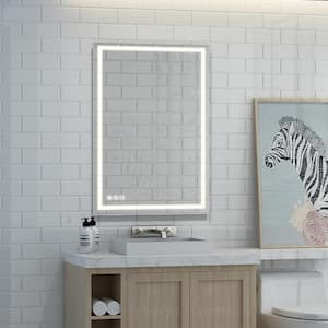 20 in. W x 30 in. H Frameless Rectangular LED Light Bathroom Vanity Mirror
