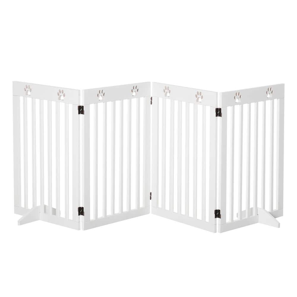 PawHut 29 in. H Wooden Freestanding Folding Pet Gate (4Pack) D06085