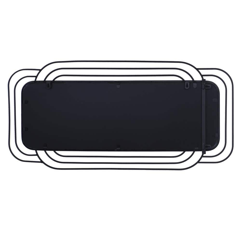 Gemma 36.5'' Matte Black Mid-Century Modern Rectangular Wall Mirror