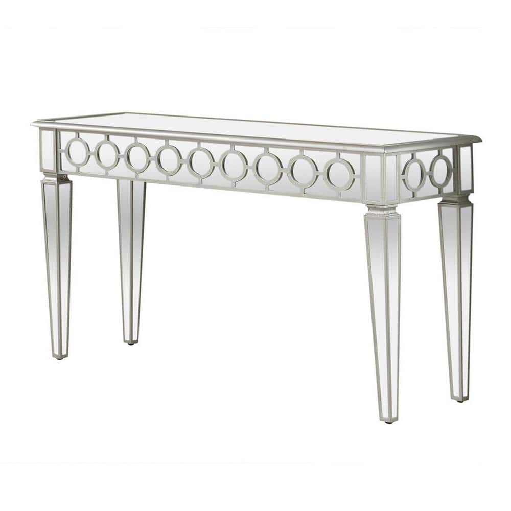 Best Master Furniture Stacey 52 in. Silver Rectangle Wood Console Table T1840S The Home Depot