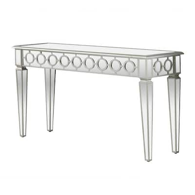 Stacey 52 in. Silver Rectangle Wood Console Table