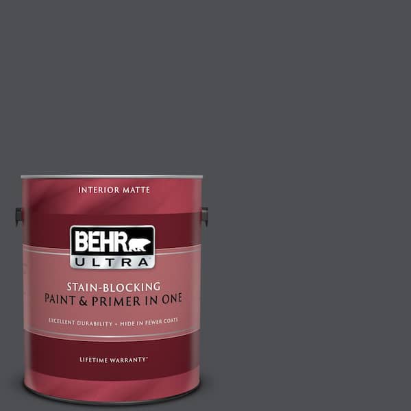BEHR ULTRA 1 gal. #UL260-1 Cracked Pepper Matte Interior Paint and Primer in One