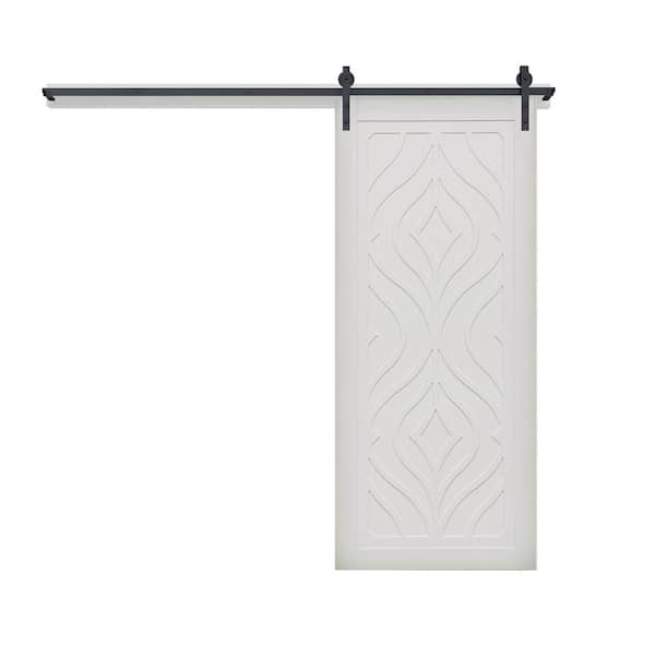 VeryCustom Zaftig Sway 30 In. X 84 In. Primed Wood Sliding Barn Door ...