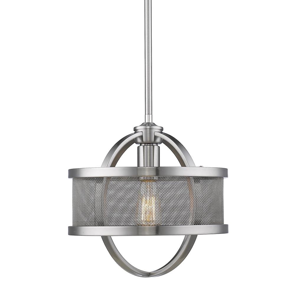 Golden Lighting Colson PW Mini Pendant with shade in Pewter