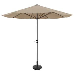 9 ft. Steel Market Patio Umbrella in Sand