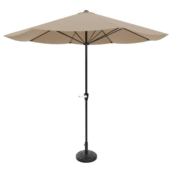 Pure Garden 9 ft. Steel Market Patio Umbrella in Sand