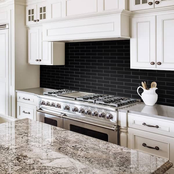 Metro Soho Subway Matte Black 2 in. x 8 in. Porcelain Floor and Wall Tile (3.06 sq. ft./Case)