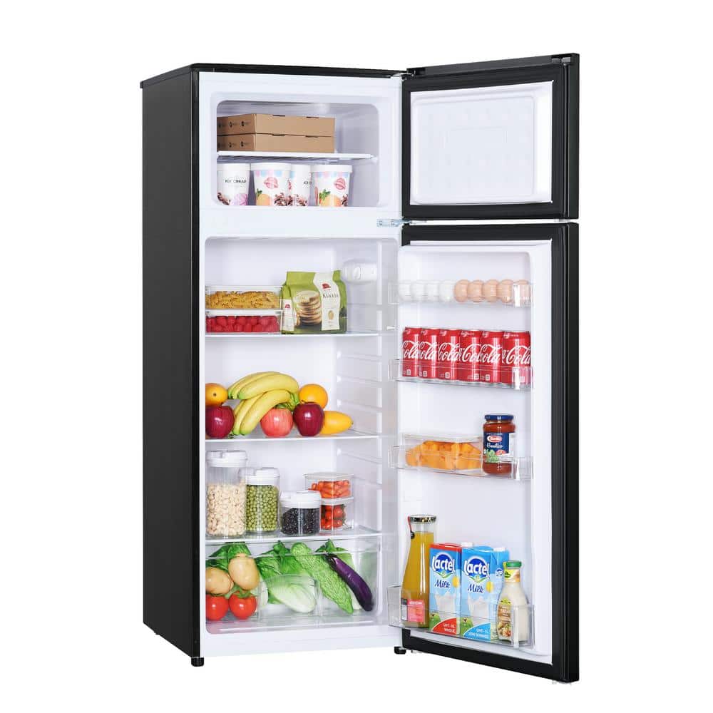 7.3 cu. ft. 2-Door Mini Fridge in Black with Freezer