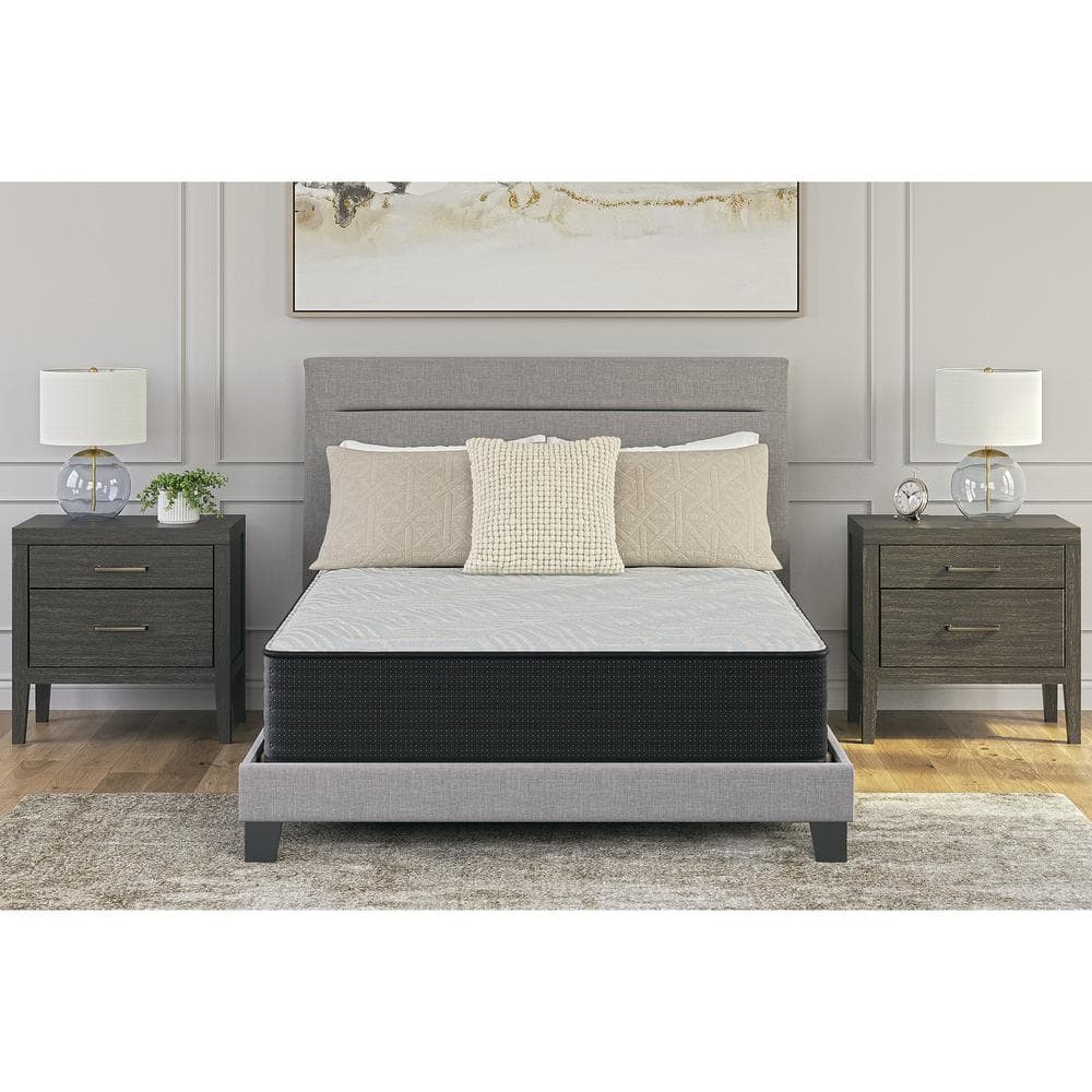 Queen Size Blue and Gray Gel Memory Foam Innerspring Mattress
