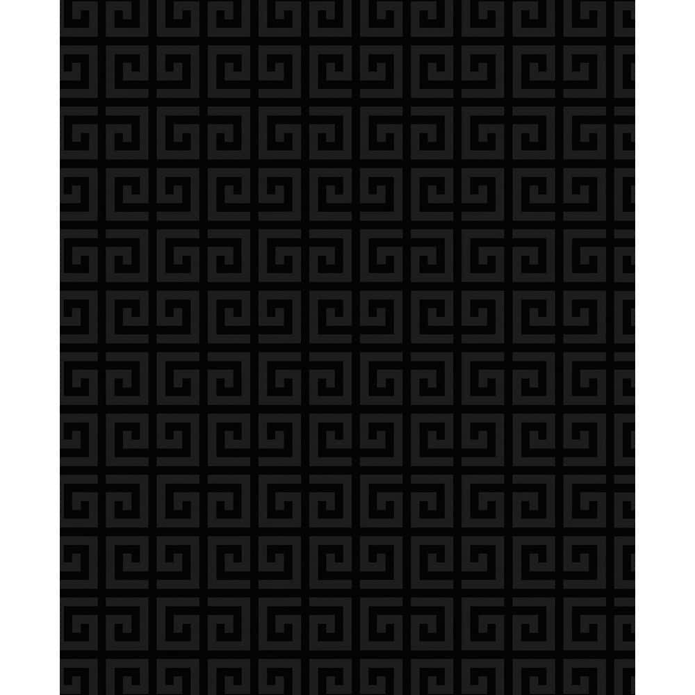 Seabrook Designs 57.5 sq. ft. Metallic Onyx Major Greek Key Unpasted ...
