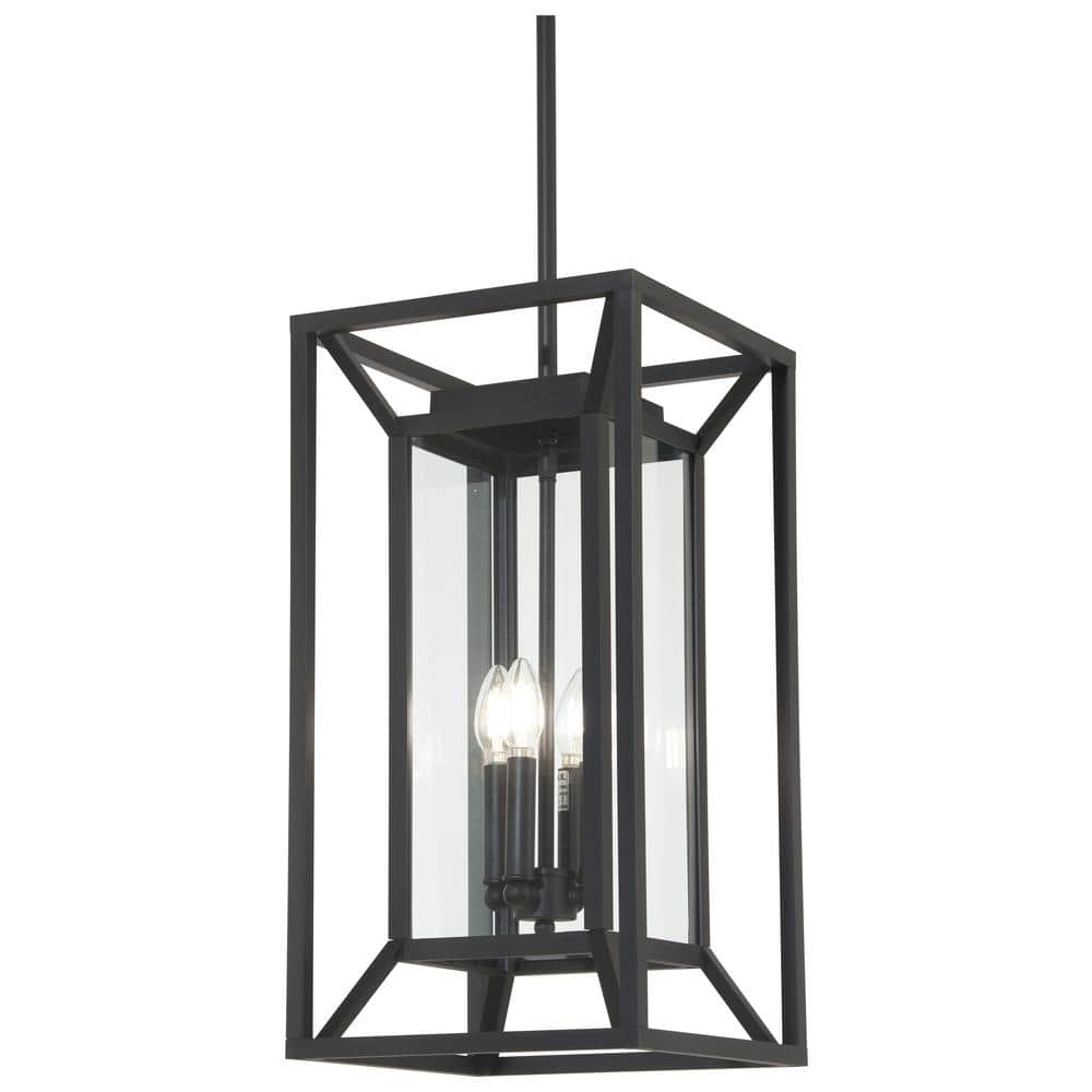 Harbor View 22 in. 4-Light Black Outdoor Pendant Light with Clear Glass and No Bulbs Included price history on PriceWatchPro