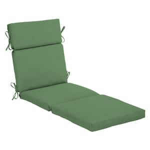 22 in. x 77 in. Outdoor Chaise Lounge Cushion in Moss Green Leala