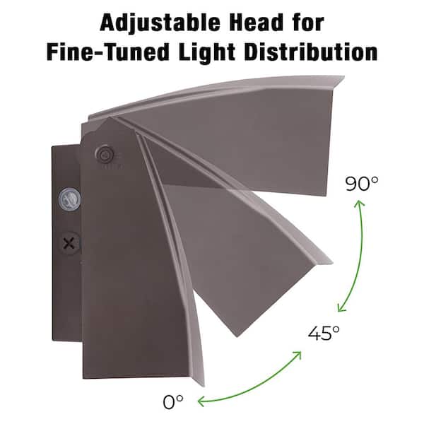 70-Watt Equivalent VersaPak Integrated LED Bronze Wall Pack Light Adjustable 1900-4050 Lumens and CCT with Photocell