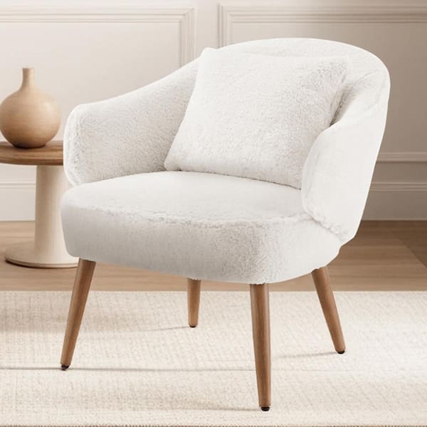 Art Leon GRACE White Lint Fabric Barrel Chair