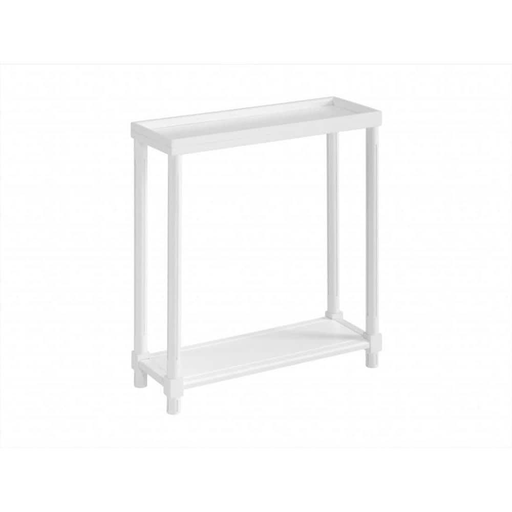 22 in. White Rectangle Wood End Table