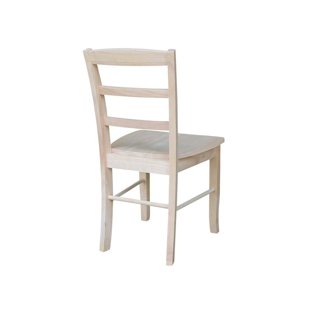Unfinished Wood Ladderback Side Chair Set