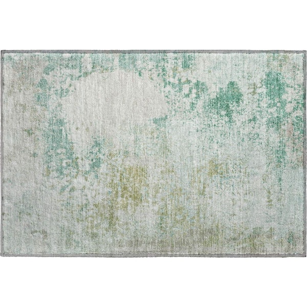 Mayfield Premium Machine Washable Abstract AMF2070 Putty 2 ft. x 3 ft. Accent Rug