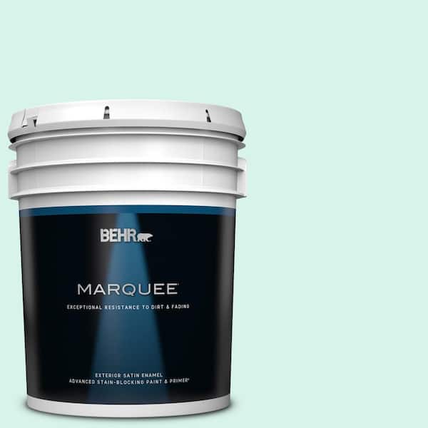 BEHR MARQUEE 5 gal. #480A-1 Minted Ice Satin Enamel Exterior Paint & Primer