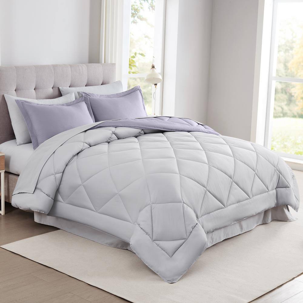 Amethyst Queen Reversible Microfiber Bed in a Bag Set