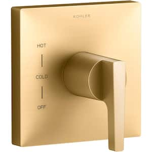 Honesty 1-Handle Valve Trim Kit in Vibrant Brushed Moderne Brass (Valve Not Included)