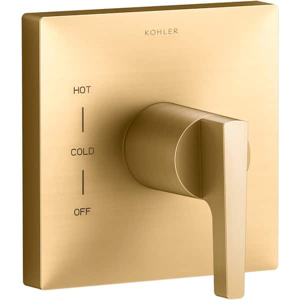 KOHLER Honesty 1-Handle Valve Trim Kit in Vibrant Brushed Moderne Brass (Valve Not Included)