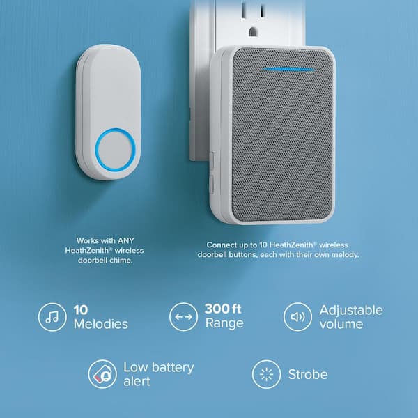 Heath Zenith White Plastic Wireless Plug-In Doorbell Kit