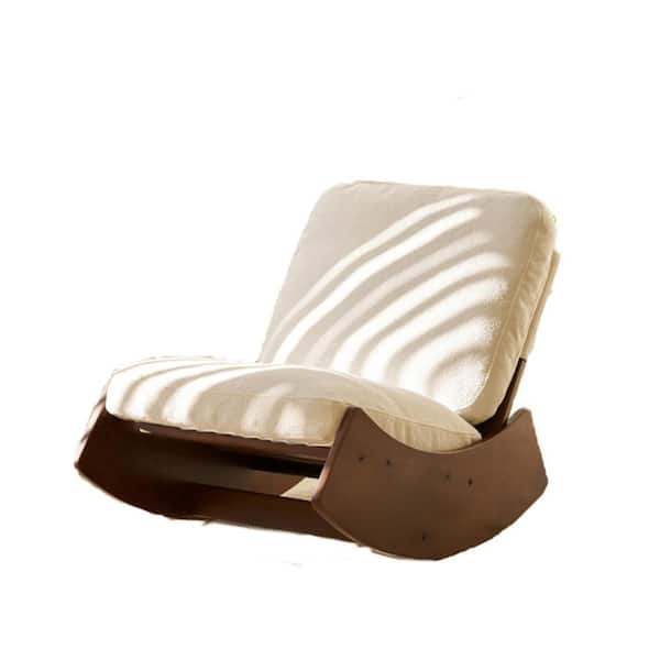 Aoibox High-quality comfortable Solid Wood Frame Upholstery Glider Rocking Chair in Orange