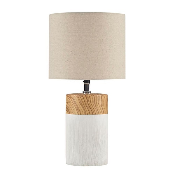 Jushua 17.32 in. H Textured Ceramic Table Lamp Task and Reading Beige