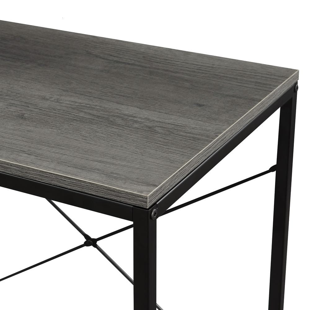 Charcoal Gray 36" Office Workstation Desk with Filing Cabinet