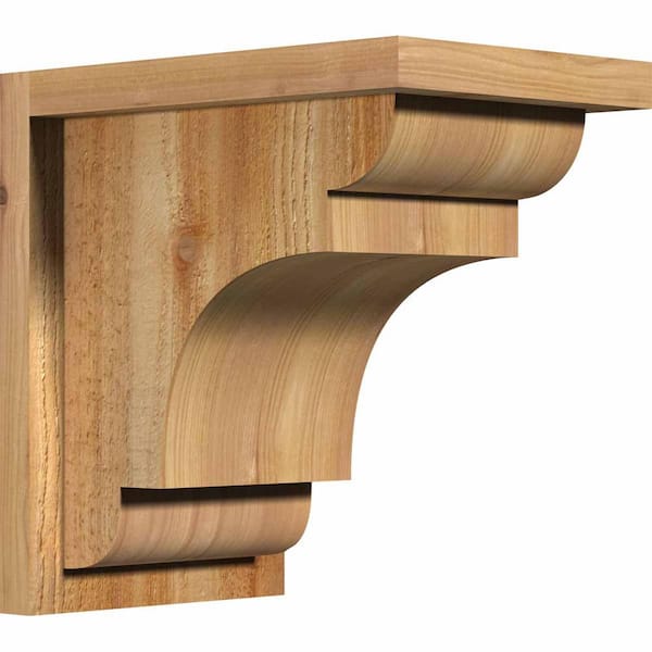Ekena Millwork 8 in. x 12 in. x 12 in. New Brighton Rough Sawn Western Red Cedar Corbel with Backplate