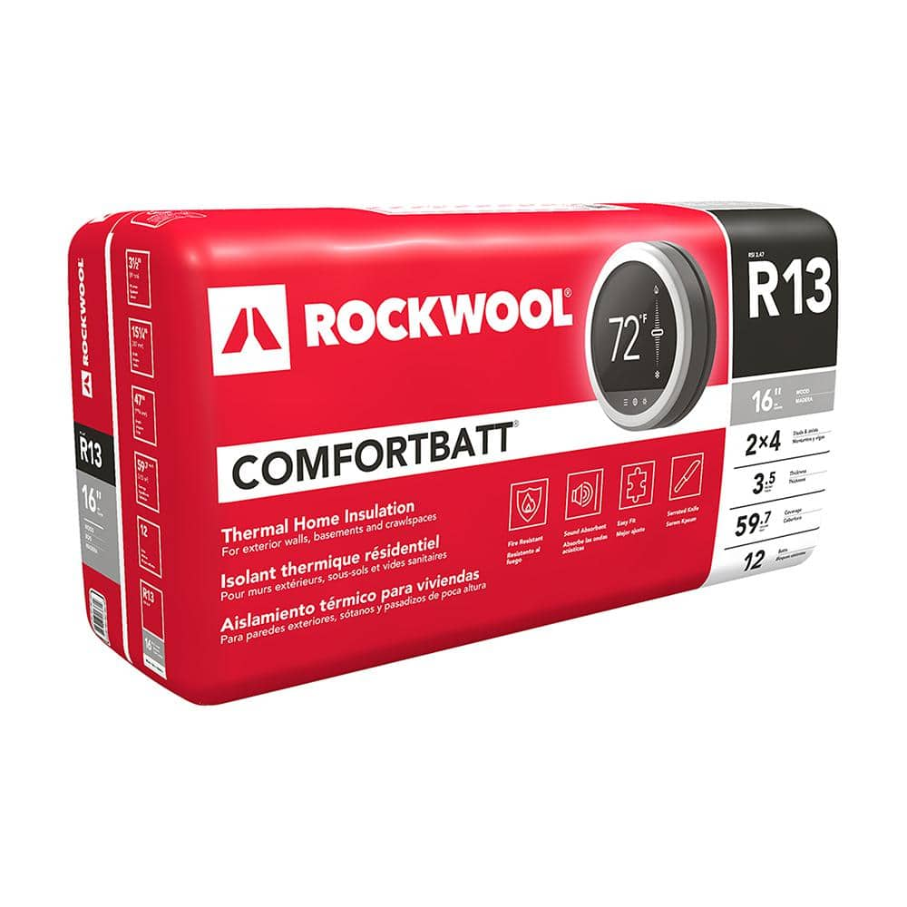 ROCKWOOL ComfortBatt 3 1 2 in. x 15.25 in. x 47 in. R 13 Stone