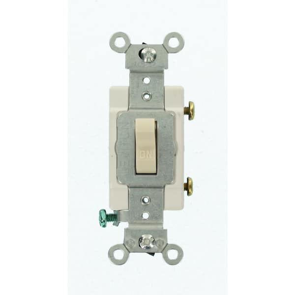 Leviton 20 Amp Commercial Grade Single-Pole Toggle Switch, Light Almond ...