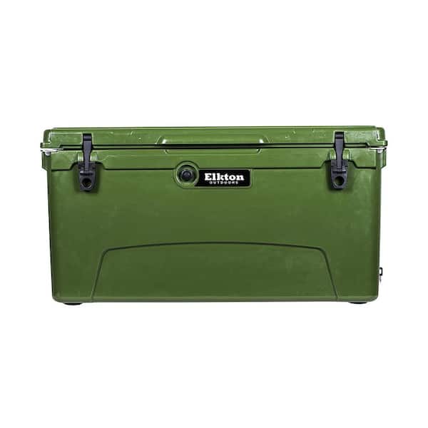 Elkton Outdoors 110 qt. Heavy-Duty Portable Rotomolded Insulated Cooler, Green