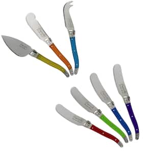 Laguiole 7-Piece Jewel Colors Cheese Knife and Spreader Set