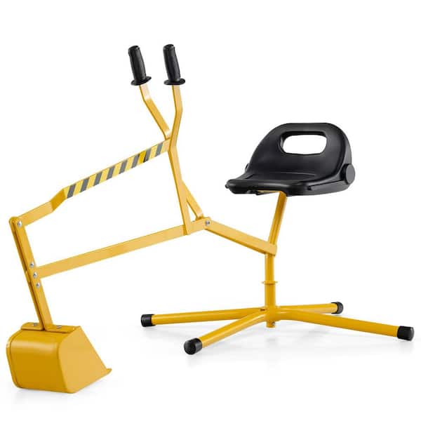 Kids Ride on Sand Digger w/ 360° Rotatable Seat Flexible Shovel for Dirt Snow