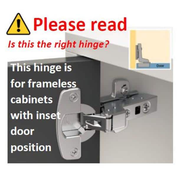 50pc 110° Inset Self Close Concealed Hinge for Frameless Cabinet 
