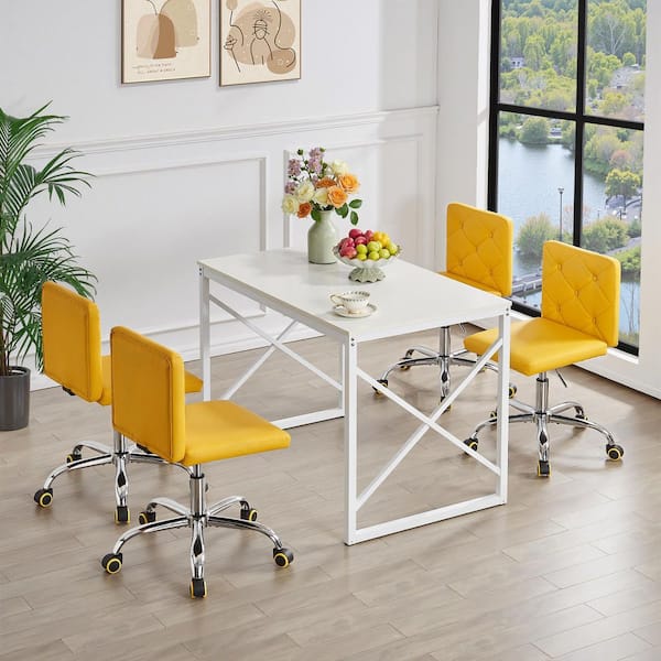 VECELO Ergonomic Office Chair with Tufted Faux Leather Backrest