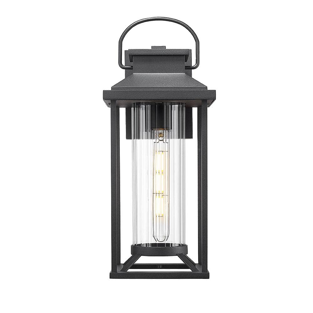 1-Light Black Aluminum Hardwired Outdoor Anti-Rust Waterproof Post Light wi