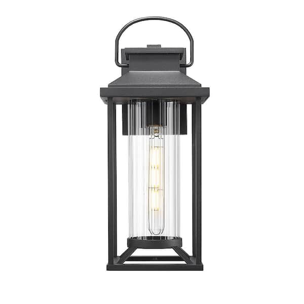Ahfiwaso 1-Light Black Aluminum Hardwired Outdoor Anti-Rust Waterproof Post Light with No Bulb included, E26 Base Socket (2-Pack)
