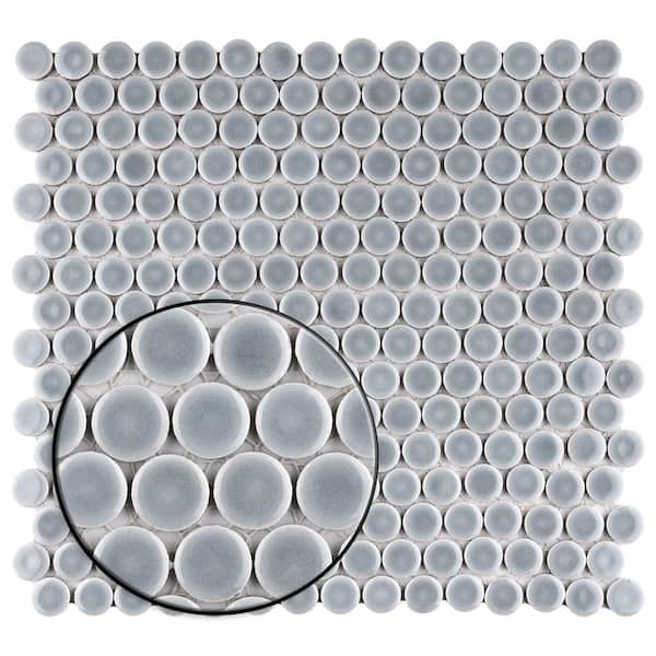 Merola Tile Hudson Penny Round Slate 12 in. x 12-5/8 in Merola Tile Hudson Penny Round Slate 12 in. x 12-5/8 in