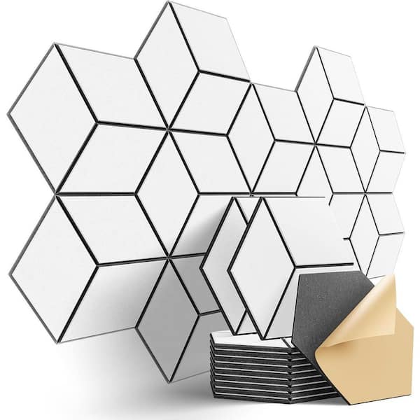 12-Pack Self-Adhesive Acoustic Panels 0.4" x 10" x 12" High-Density Soundproof Foam