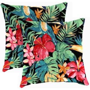 18 in. L x 18 in. W x 4 in. T Outdoor Throw Pillow in Rani Citrus (2-Pack)