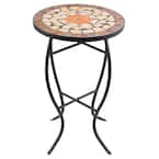 Merra Black Metal Ceramic Tile Top Mosaic Outdoor Side Table, Maple IDF ...